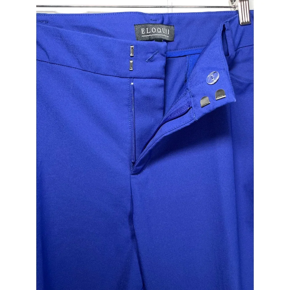 Eloquii Tapered Trouser Womens 18R Royal Blue Cotton‎ Blend Stretch Pocket Chic